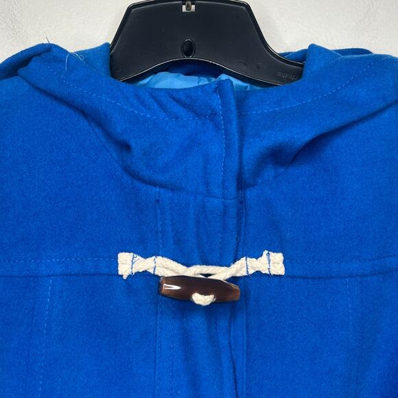 Old Navy Royal Blue Coat Women’s M Toggle Button Peacoat Hood Preppy Nautical - Picture 3 of 10